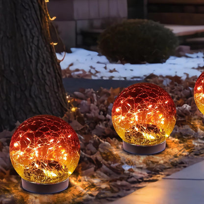 Solar Globe Lights Outdoor Waterproof-Solar Balls-Solar Garden Lights-Orbs for Outside 2 Pack