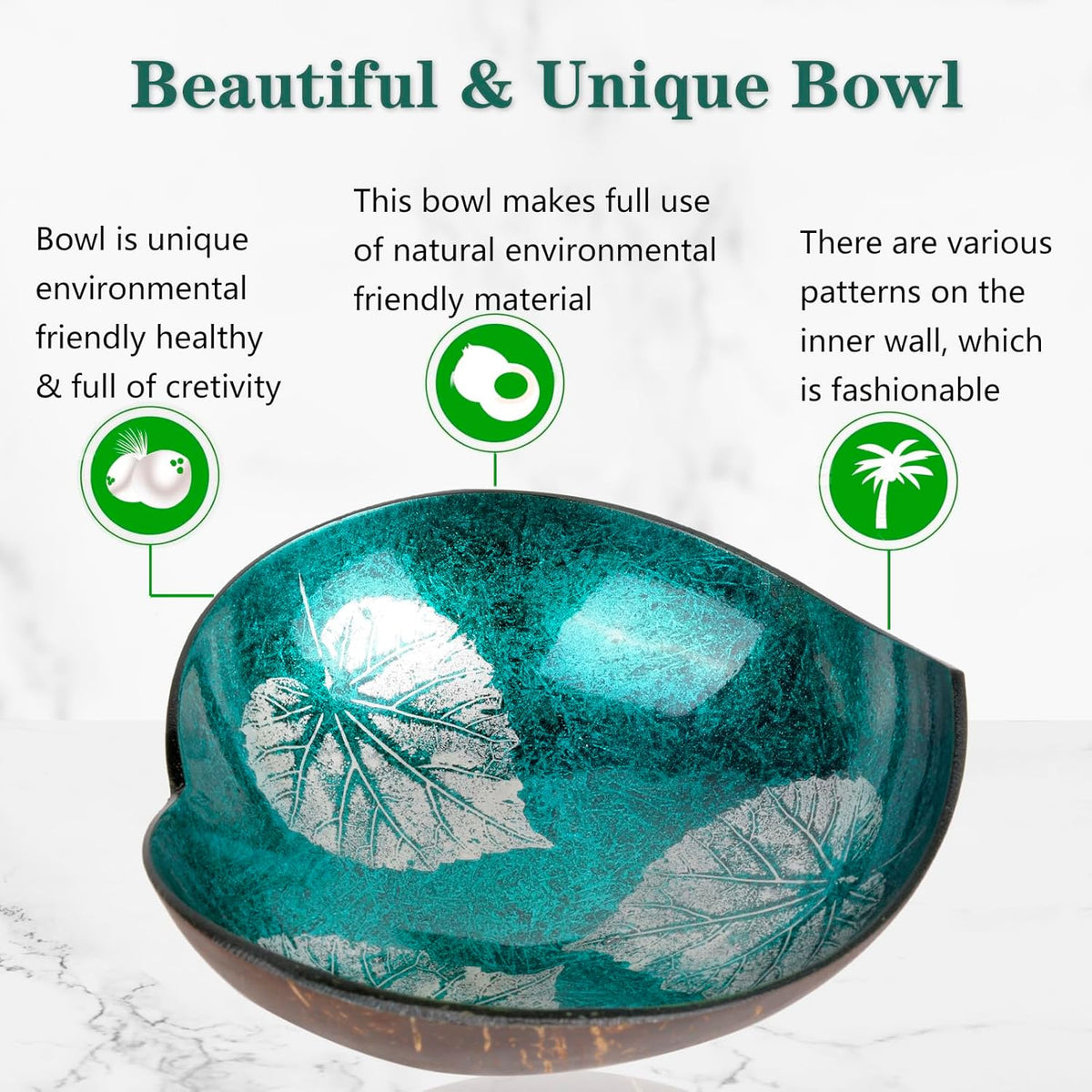Coconut Bowls Decorative Candy Dish - Heart Acai Bowl, Natural Wooden Candy Dish, Key Bowl Holder