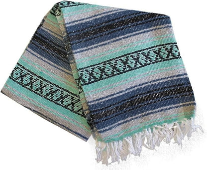 Del Mex Classic Mexican Blanket, Large Authentic Woven Falsa Throw (70"x50"), Artisan Southwest