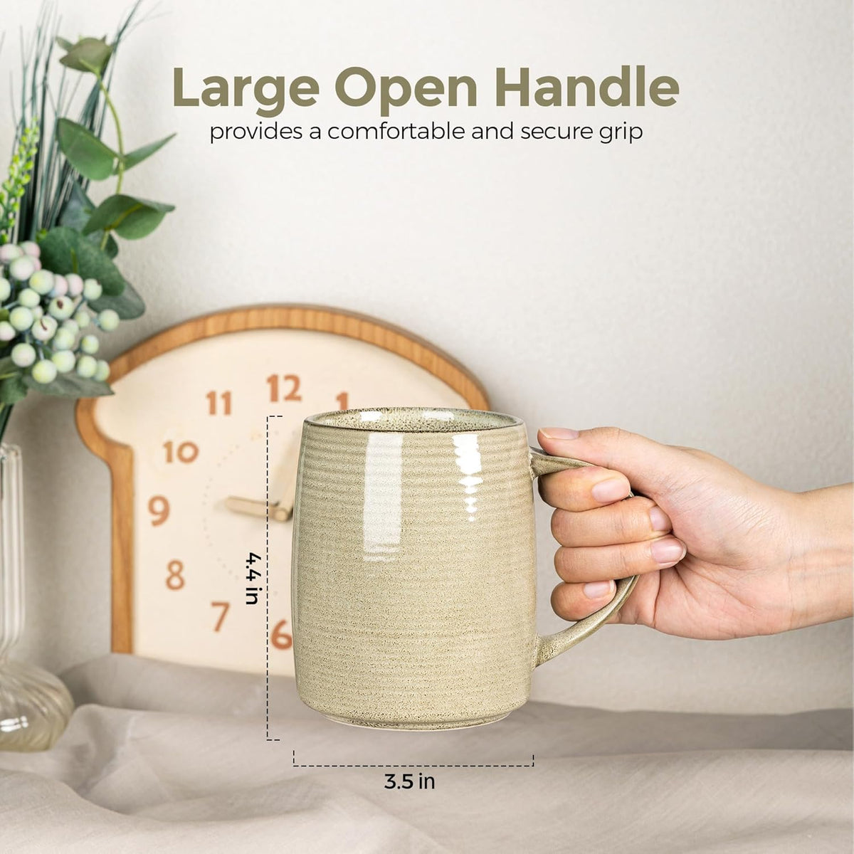 GBHOME Large Coffee Mugs Set of 4, 18oz Handmade Ceramic Coffee Mugs Set with Gradient color for