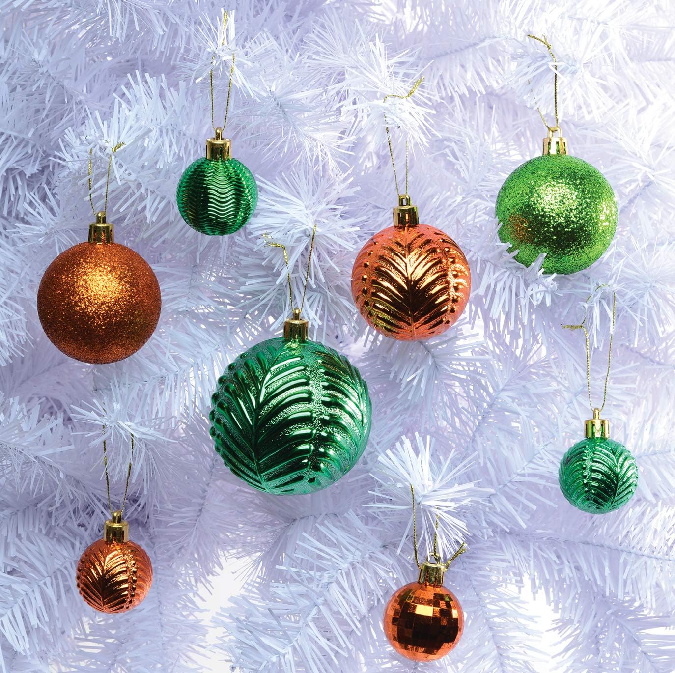 PREXTEX Christmas Tree Ornaments - Copper Orange Christmas Ball Ornaments Set for Christmas