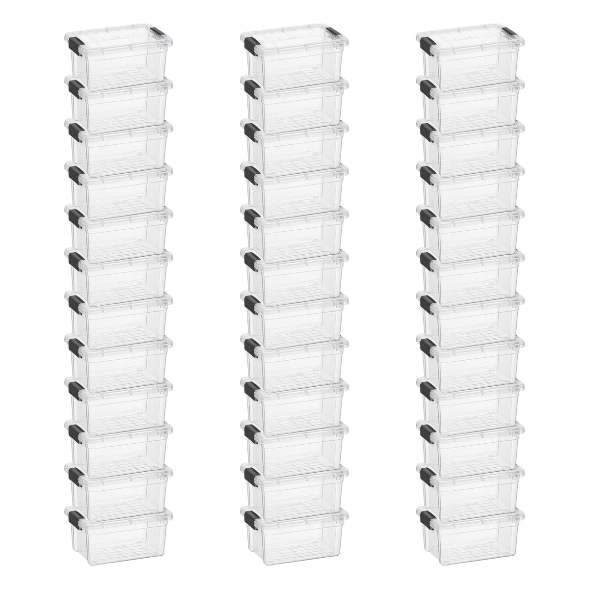 Superio Clear Storage Box with Lid, 3.5 Quart Plastic Container Bins for Organizing, Stackable
