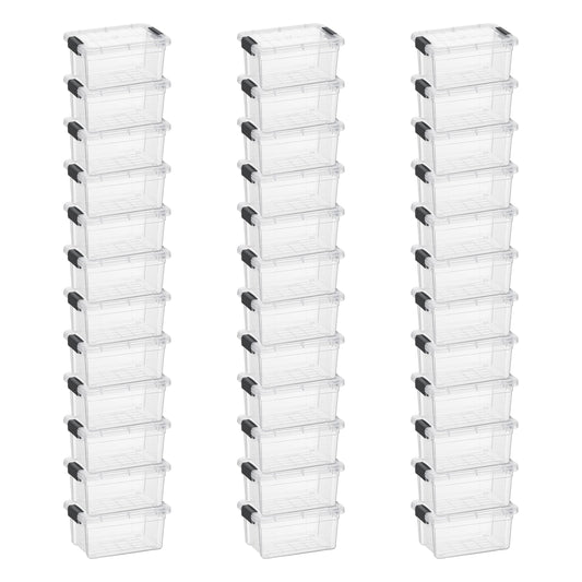 Superio Clear Storage Box with Lid, 3.5 Quart Plastic Container Bins for Organizing, Stackable