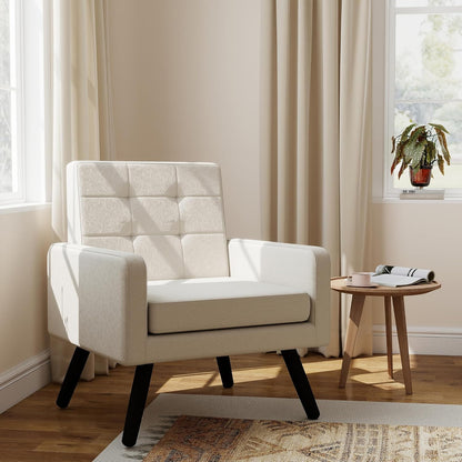 Kromax Mid-Century Modern Accent Chair for Living Room, 496 Lb. Weight Capacity, Dual Armrests