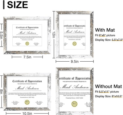 Vittanly 8.5x11 Picture Frames Set of 9, Shatter Resistant Plexiglass, Display 6x8 Pictures with