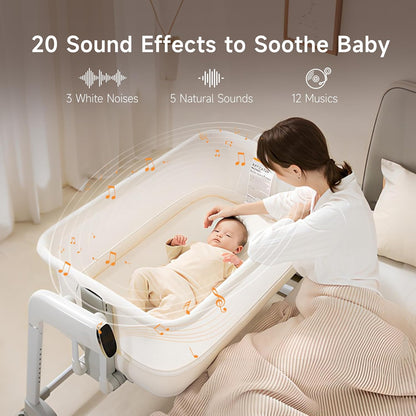 Maydolly Baby Bassinet, Smart Crib, Automatic Cry Detection and Response, Rocking Bassinet for