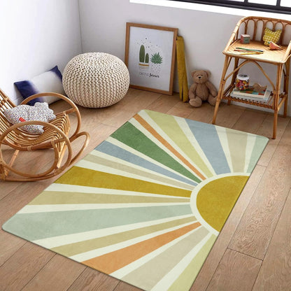 STARUIA Boho Washable Rug 3'x5' Kids Area Rug for Playroom, Colorful Kids Rug for Bedroom, Non-Slip