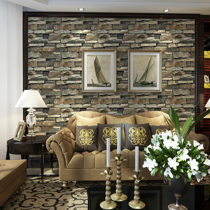 TUOKING Peel and Stick Stone Wallpaper Self-Adhesive Removable Wallpaper Home Decoration for