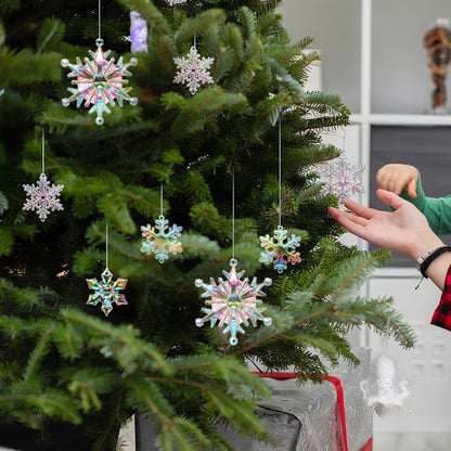 Dilunave 40 Pieces Christmas Snowflake Ornaments Acrylic Christmas Tree Decorations Crystal