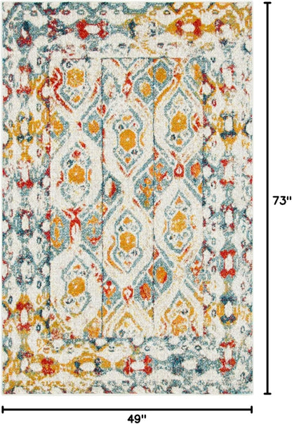 Unique Loom Rosso Collection Vintage, Geometric, Bohemian, Traditional, Distressed, Southwestern