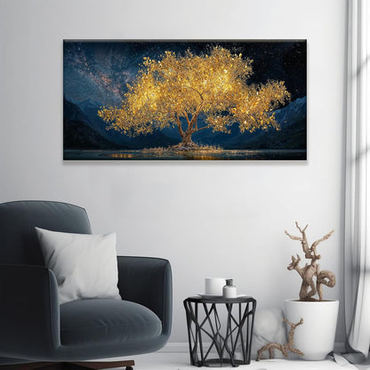 Wall Art For Living Room Gold Tree Of Life Landscape Print Painting Modern Canvas Art Wall Decor