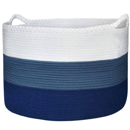 Casaphoria Stuffed Animal Storage & Laundry Hamper - Woven Cotton Rope Basket, 21.7 * 21.7 * 13.8in