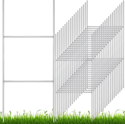 30 Pcs H Stakes for Yard Signs 24'' x 10'' Metal Heavy Duty H Frame Lawn Wire Stakes Weatherproof