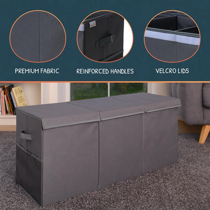 Extra Large Toy Storage Organizer with Lid - Sturdy, Collapsible Toy Chest Storage Box Design