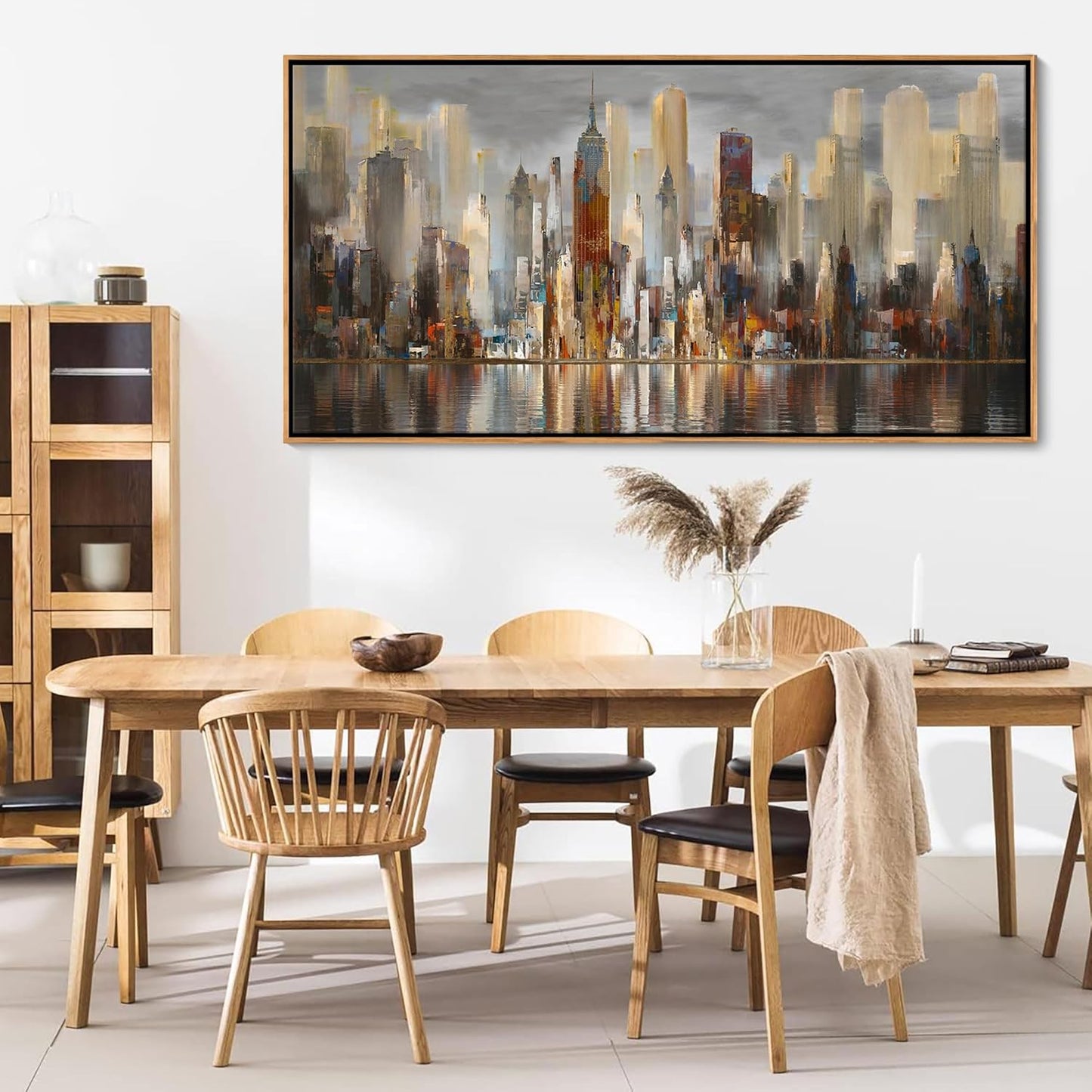 Mofutinpo Abstract Modern Canvas Wall Art for Living Room Cityscape New York Wall Decor City Theme