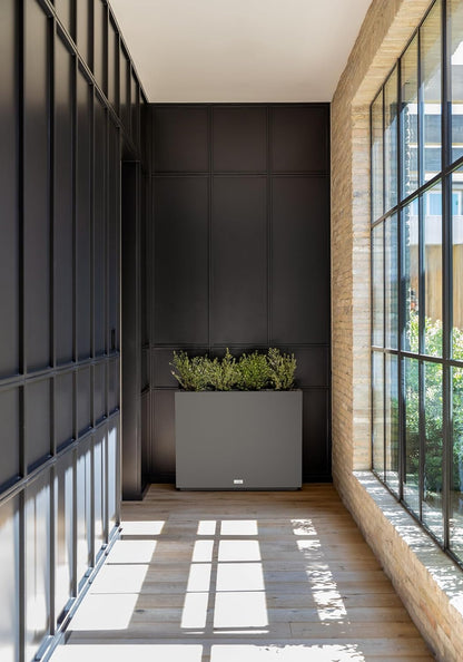 Veradek Block Series Span Plastic Planter - Tall Rectangular Planter for Indoor or Outdoor