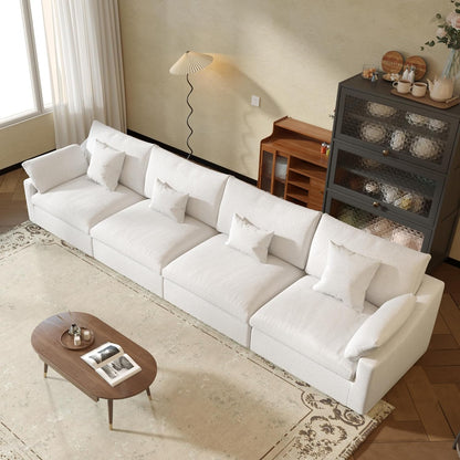 JACH Sectional Couches for Living Room, 4 Seater Cloud Sectional Couch with Deep Seat, Down Filled