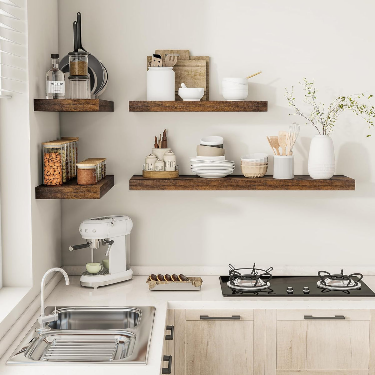 12" Deep Floating Shelves for Wall 36 Inches Long, Heavy Duty Wall Shelves for Bedroom Bathroom