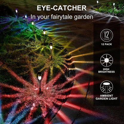 Solar Lights Outdoor Waterproof, Stainless Steel LED Landscape Lighting, Solar Garden Lights Solar