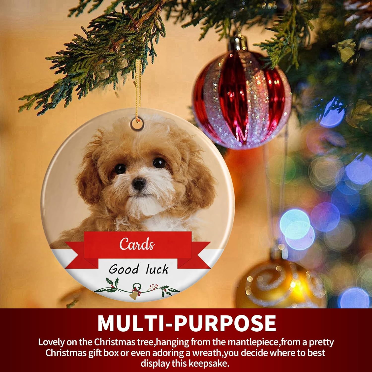 Personalized Christmas Ornaments, Custom Photo & Text 2025 Christmas Tree Ornament, Ideal for Xmas