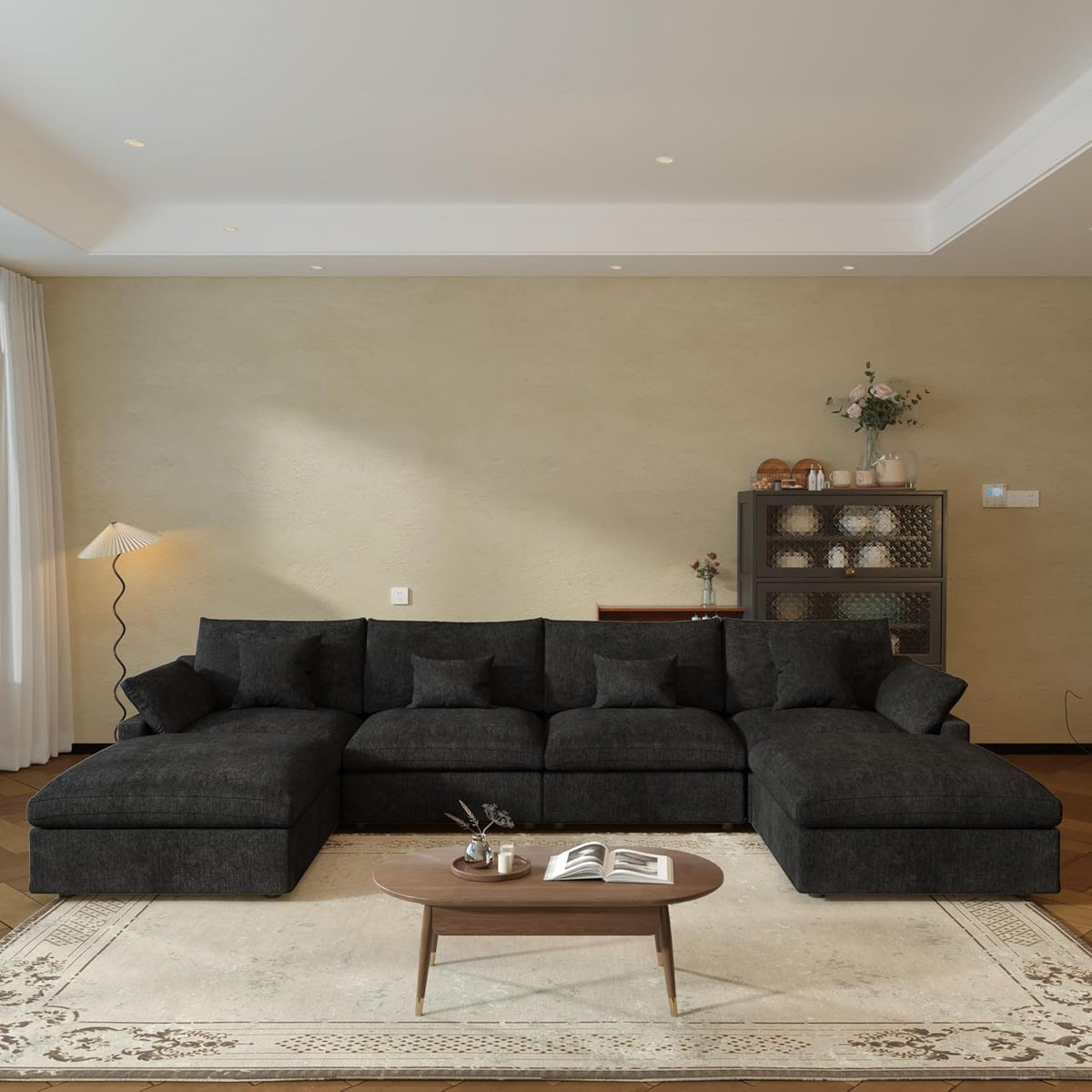 JACH U-Shaped Sectional Couches for Living Room, Cloud Sectional Couch with Deep Seat, 155.9"