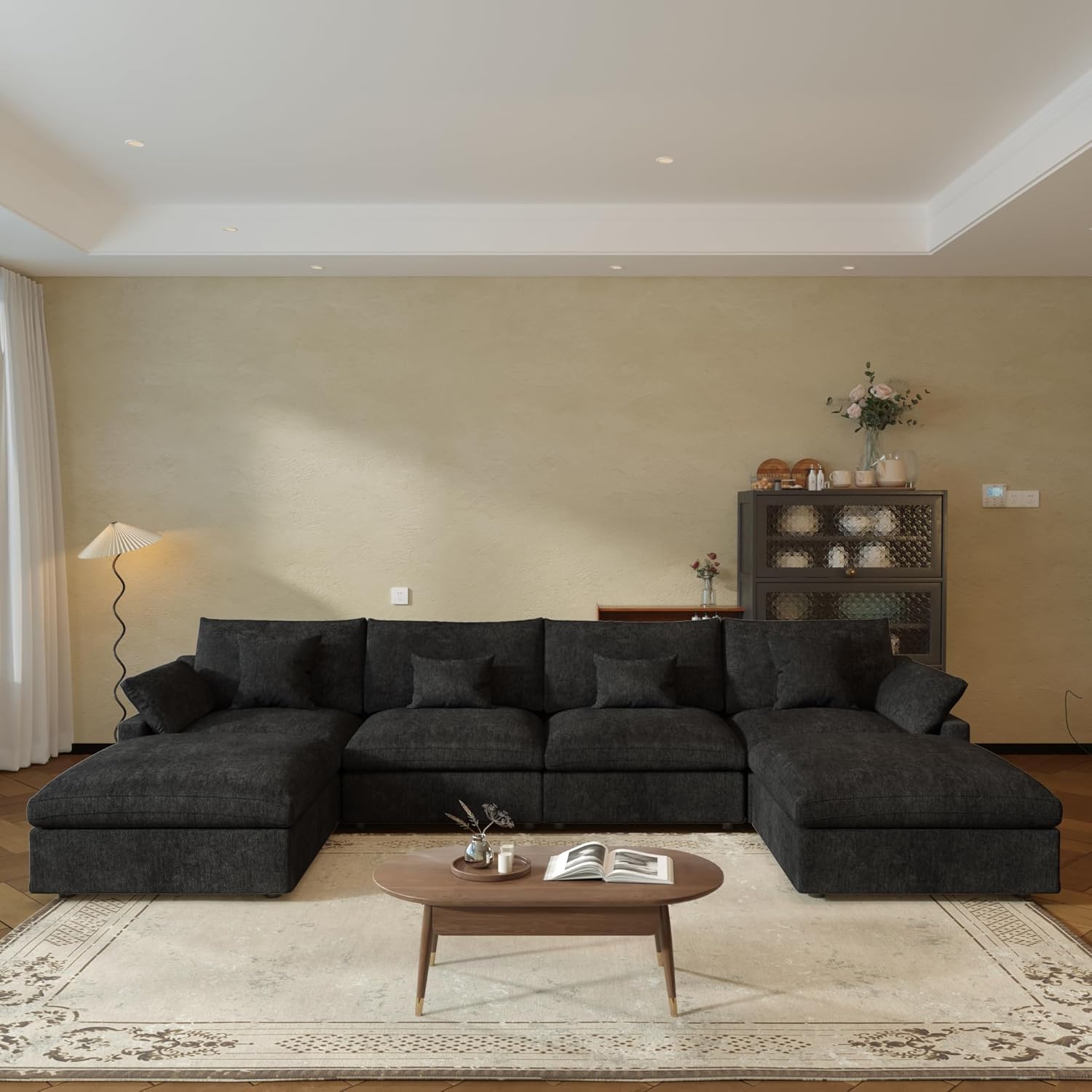 JACH U-Shaped Sectional Couches for Living Room, Cloud Sectional Couch with Deep Seat, 155.9"