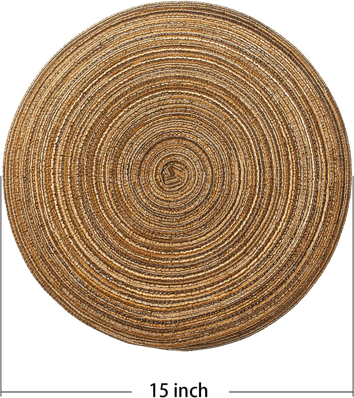 AHHFSMEI Round Braided Placemats Set of 6 Round Table Mats for Dining Tables Natural Woven Heat