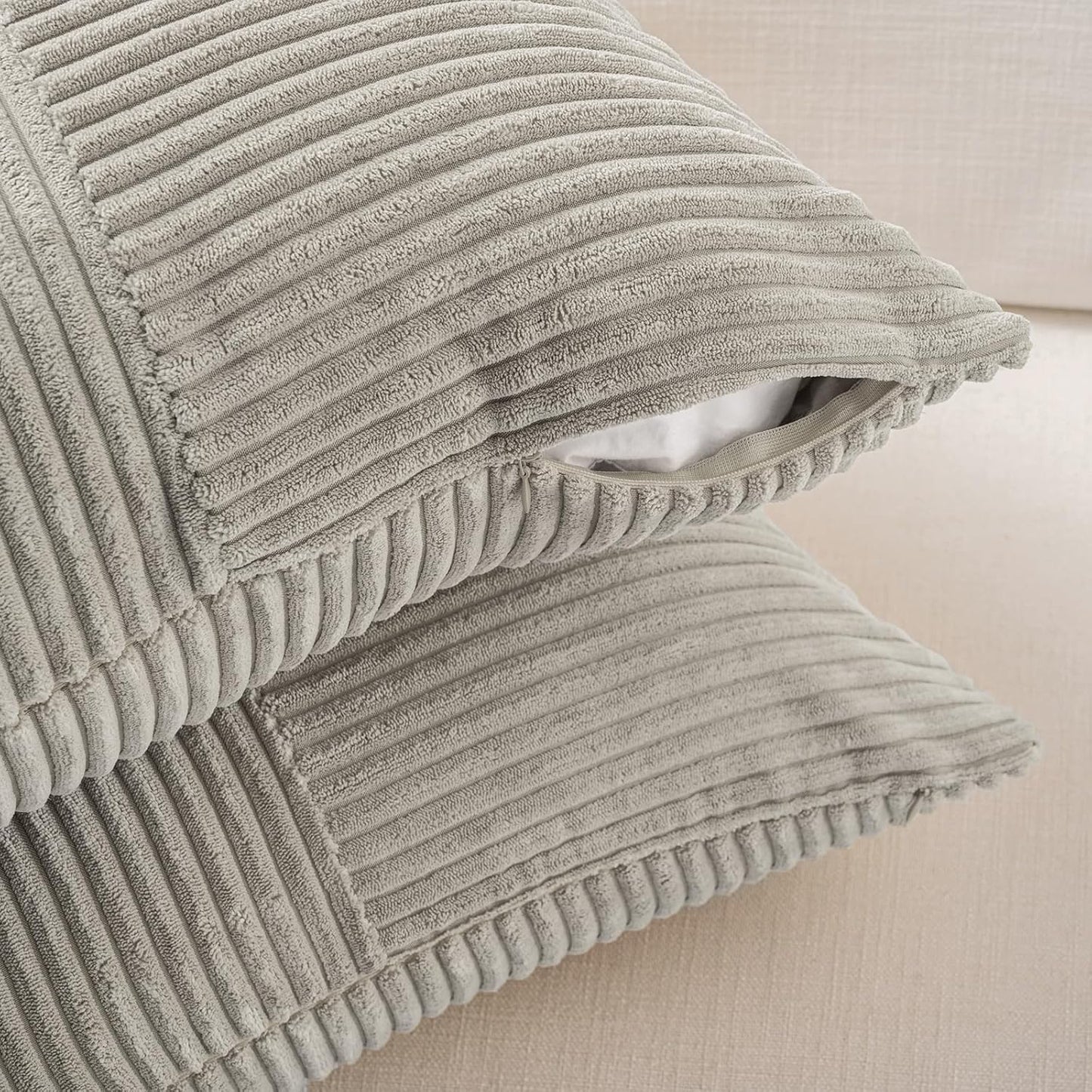 Fancy Homi Set of 2 Neutral Grey Boho Long Lumbar Body Decorative Throw Pillow Cover 14x36 Inch for