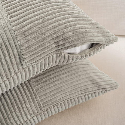 Fancy Homi Set of 2 Neutral Grey Boho Long Lumbar Body Decorative Throw Pillow Cover 14x36 Inch for