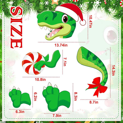 Dinosaur Christmas Tree Topper Decorations Head Arms and Legs Funny Xmas Ornament Decor for DIY