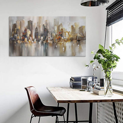New York City Wall Art - Modern Abstract Wall Art for Living Room, Office & Bedroom Cityscape &