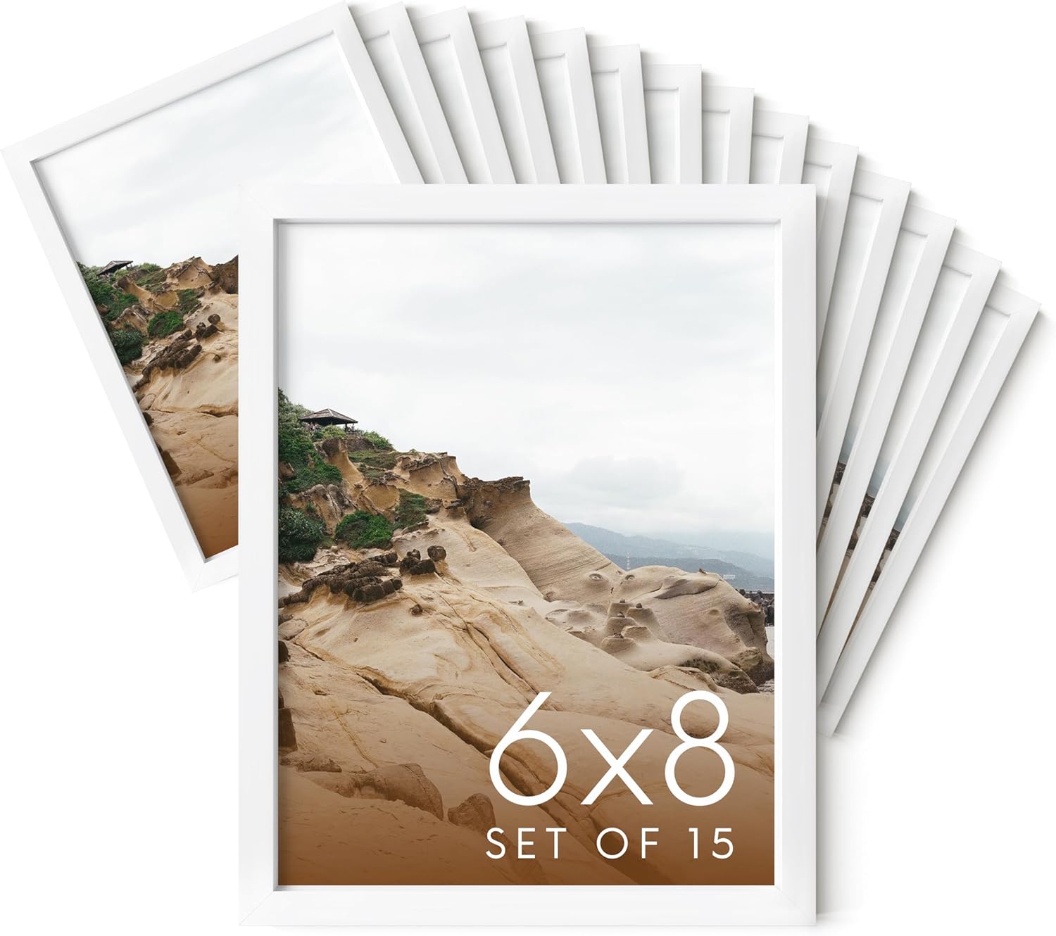 HAUS AND HUES 6x8 White Metal Picture Frames - Bulk Frames 6x8 - Features Premium Aluminum