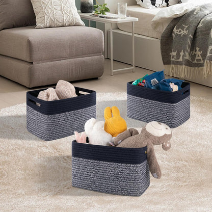 4 Pack Storage Baskets for Organizing, Woven Baskets for Shelves - Perfect for Toys, Books, Towels