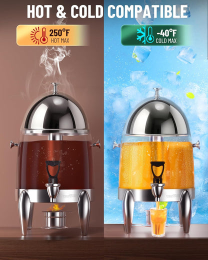 WantJoin Beverage Dispenser With Stand - 3.2 Gallon Drink Dispenser With Ice Core & Fuel Holder
