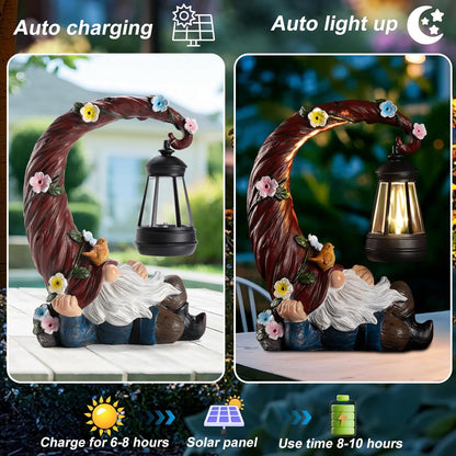 Garden Gnomes Outdoor Statues with Solar Light Funny Gnome Decor Gifts for Women Mom Gnomes