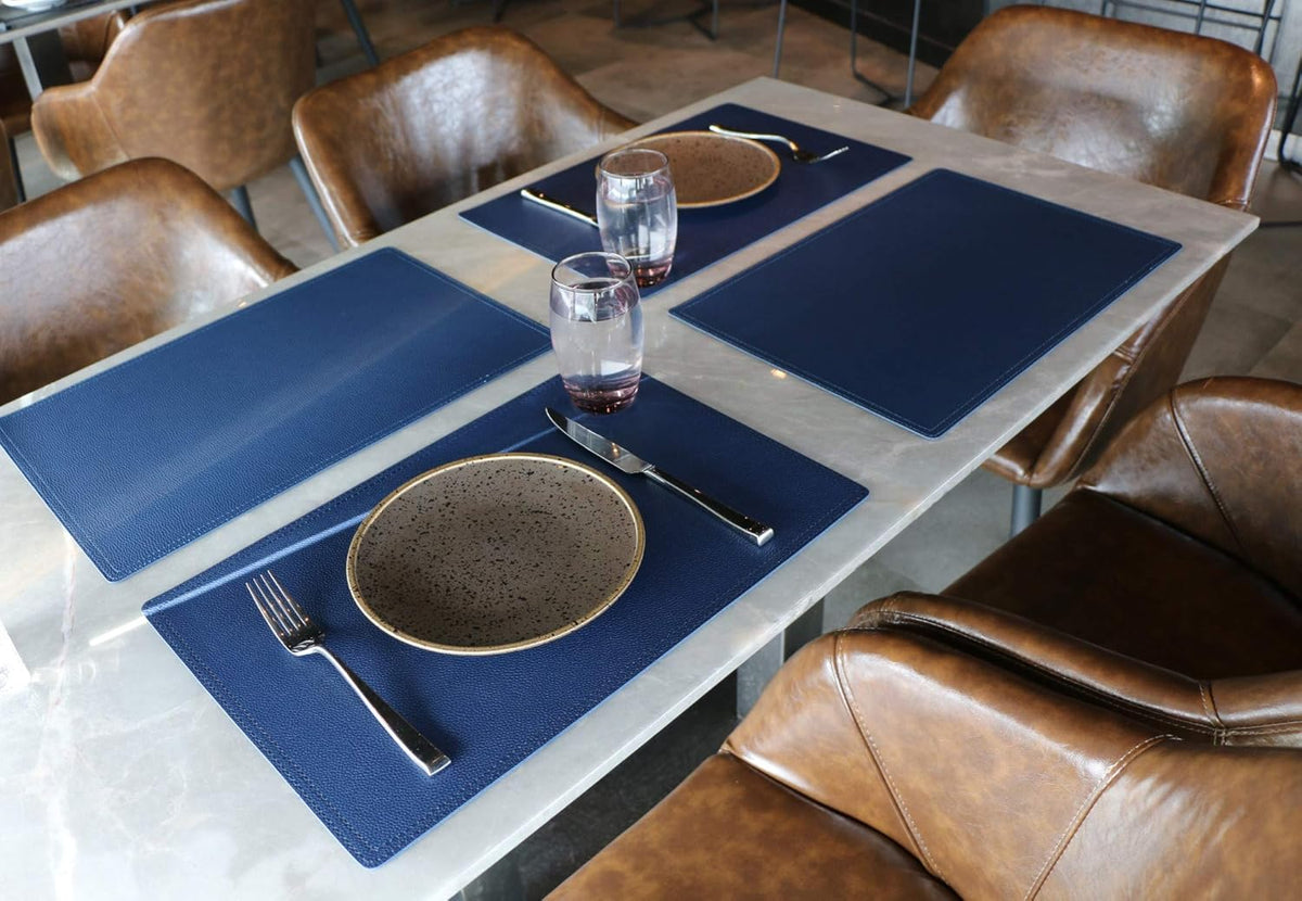 Jovono Set of 8 Faux Leather Placemats, PU Table Mats, Waterproof, Stain Resistant, Heat Resistant