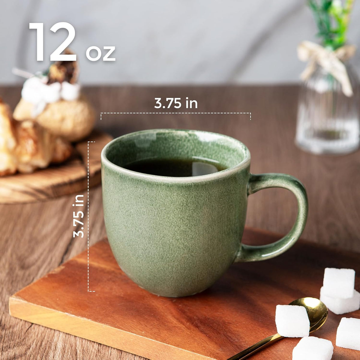 AmorArc 12oz Coffee Mugs, Ceramic Coffee Mugs set of 6 for Man, Woman, Dad, Mom, Modern Coffee Mugs