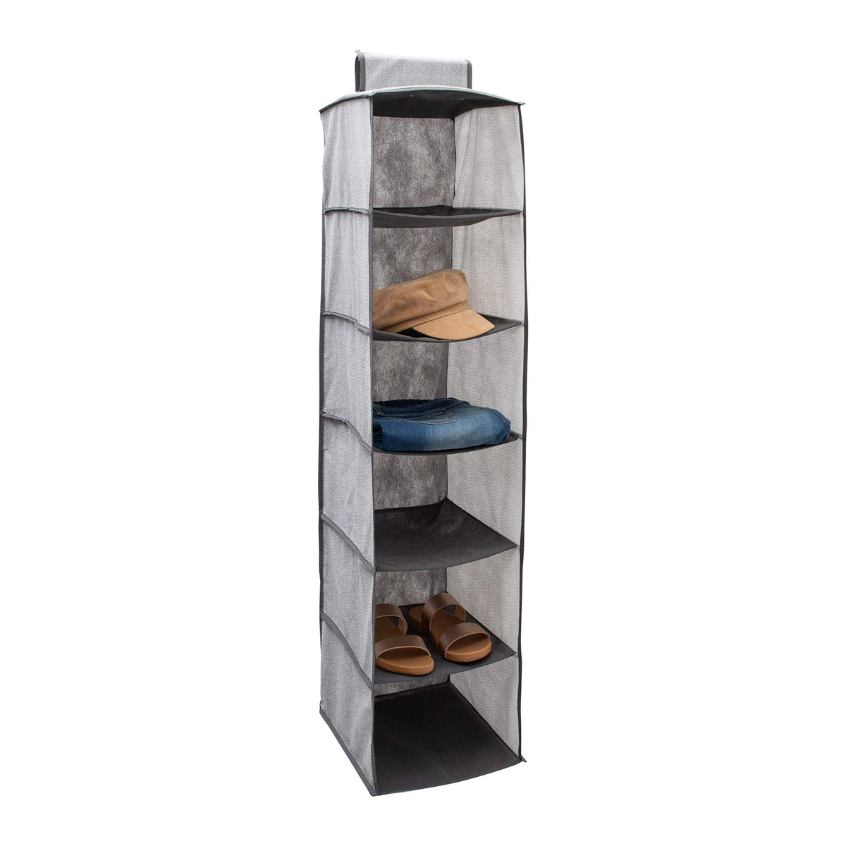 Simplify 6 Shelf Hanging Closet Organizer, Space Saver, Sweater & Clothing Shelves, Breathable