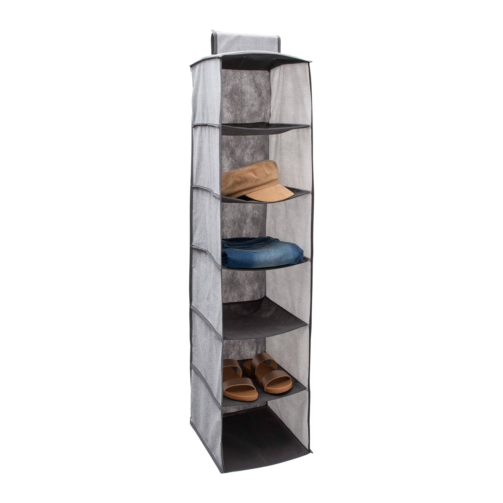 Simplify 6 Shelf Hanging Closet Organizer, Space Saver, Sweater & Clothing Shelves, Breathable