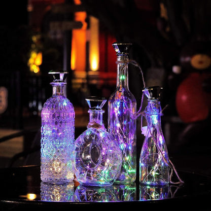 Upgraded 12 Pack Diamond Solar Wine Bottle Lights, 20 LEDs Waterproof Copper Light, Bottle Light