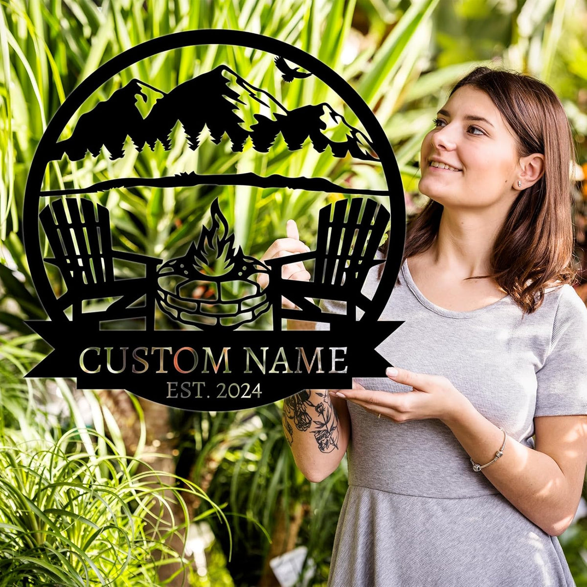 Personalized Camping Signs | Custom Metal Sign | Custom Mountain Campfire Sign | Custom Signs