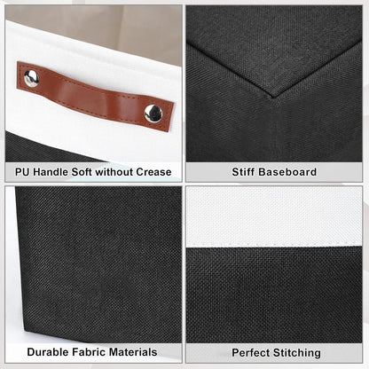 13x13 Cube Storage Bins, Collapsible Fabric Storage Box, 4 Pack Closet Baskets with Handles for