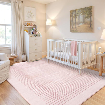 Wonnitar Striped Large Rugs for Living Room, Washable 9x12 Area Rugs for Bedroom, Non-Slip Soft