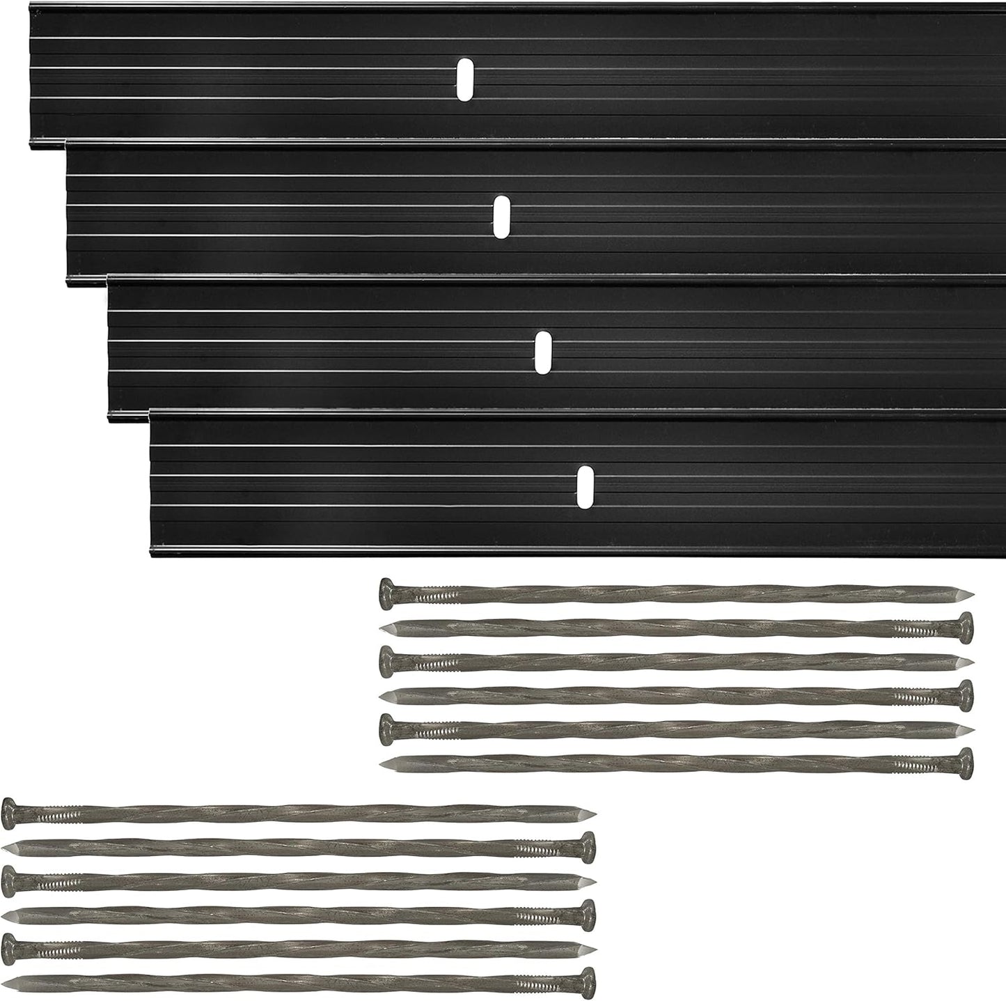 Dreamscape E-Z Edge Aluminum Landscape Edging - 4 Strips, 6ft Each (24ft Total), Black Painted