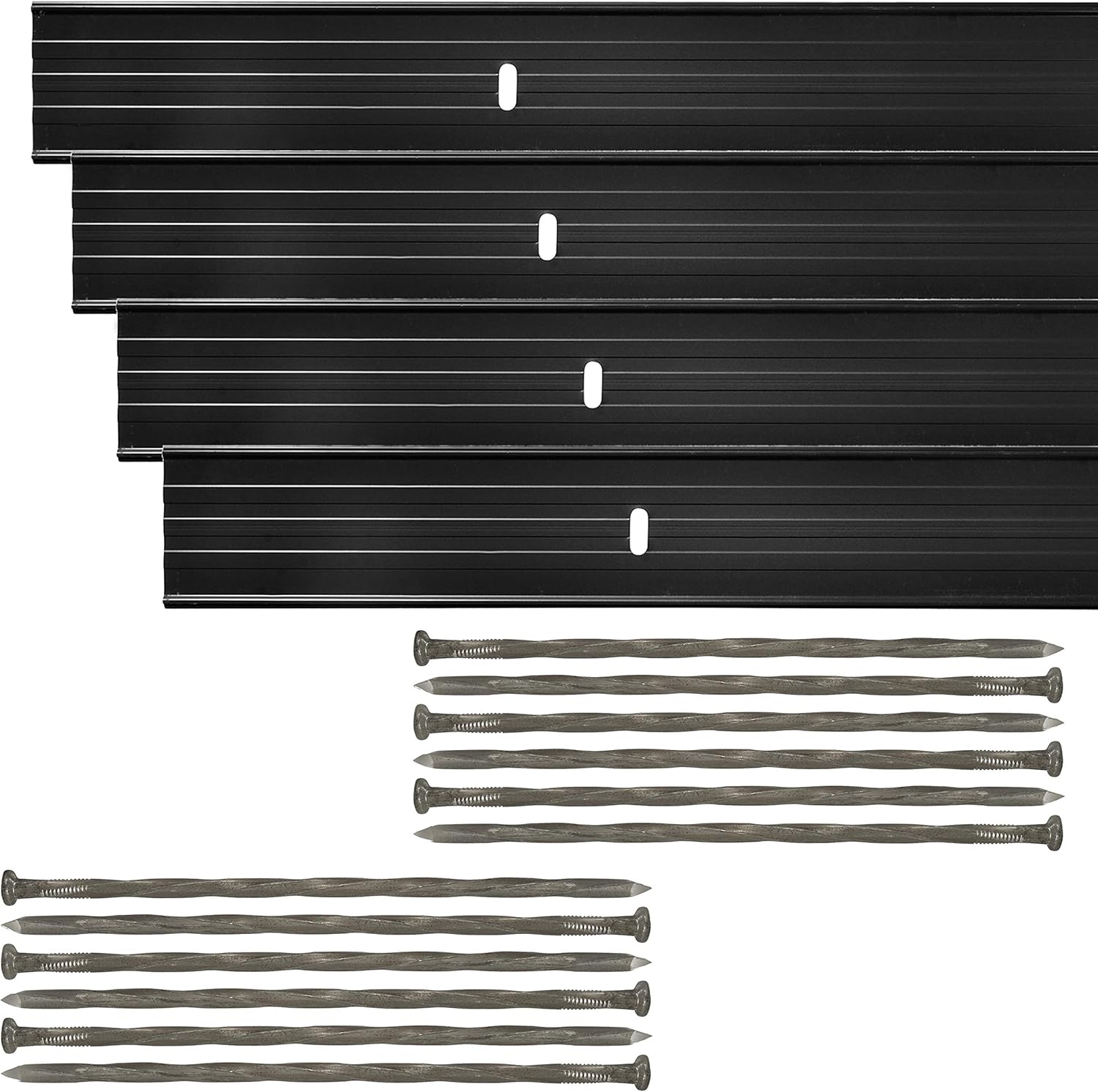 Dreamscape E-Z Edge Aluminum Landscape Edging - 4 Strips, 6ft Each (24ft Total), Black Painted