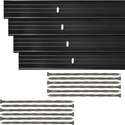 Dreamscape E-Z Edge Aluminum Landscape Edging - 4 Strips, 6ft Each (24ft Total), Black Painted