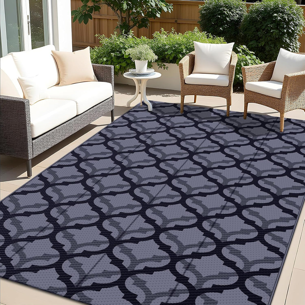 OLANLY Reversible Outdoor Rug 5x8 ft Clearance, Waterproof Outdoor Plastic Straw Rug with
