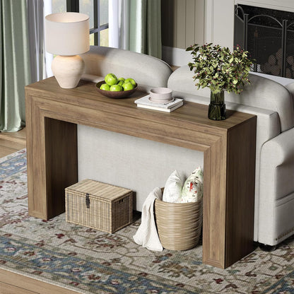Rresyet 55 Inch Long Console Table, Sofa Table Behind Sofa, Wooden Entryway Table, Farmhouse