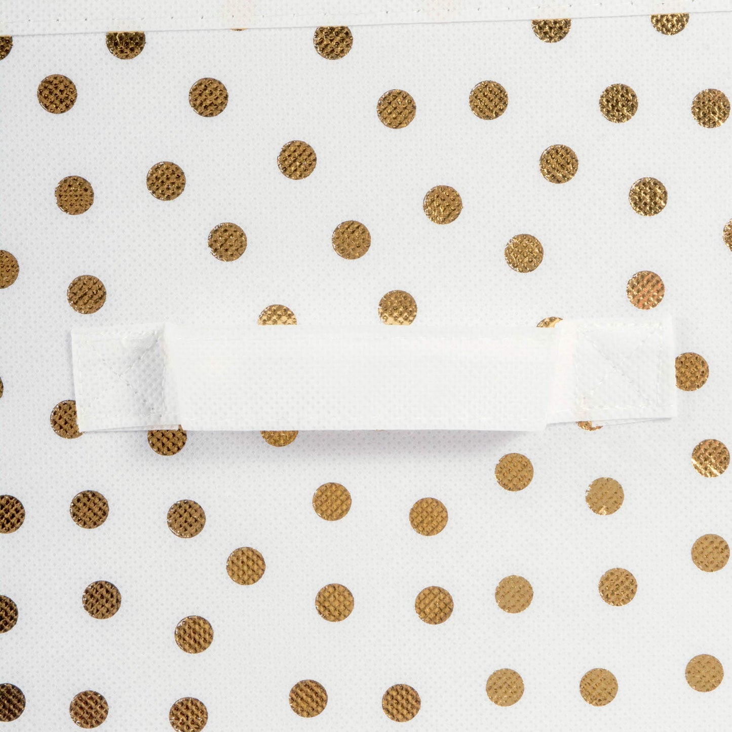 DII Woven Polyester Storage Bin, Polka Dot, White & Gold, Large Set of 2