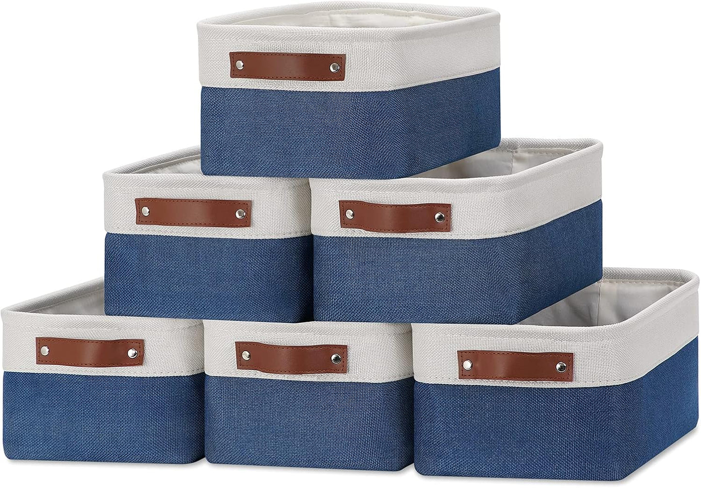 DULLEMELO Set of 6 Small Baskets for Organizing, Small Fabric Storage Bins for Toys Storage
